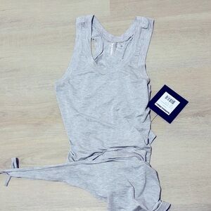 NWT Norma Kamali Women’s Racer Diaper Mio Gray XS Bodysuit